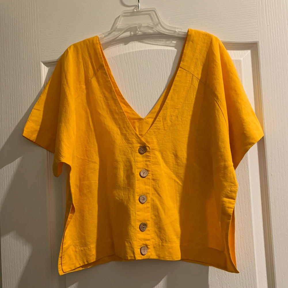 Free People Yellow shirt